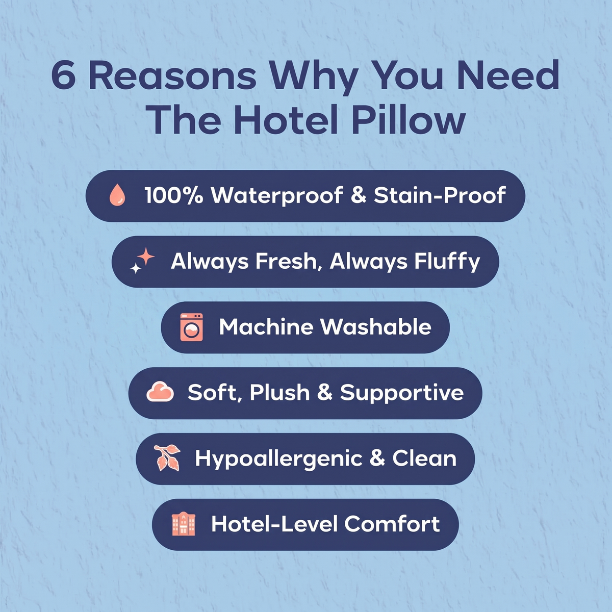 Waterproof & Stain-Resistant Hotel Pillow